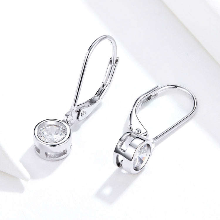 Sterling Silver S925 Earrings Simple Zircon Earrings