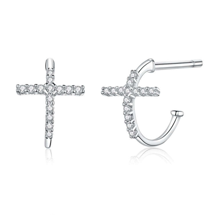 Cross Earrings Sterling Silver S925 Zircon Earrings