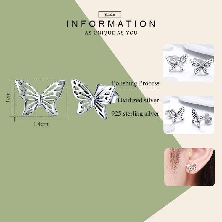 S925 Sterling Silver Butterfly Earrings
