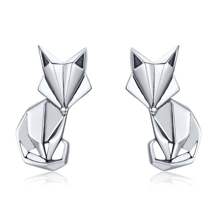 S925 Animal Earrings Jewelry Origami Fox Sterling Silver Girls Earrings