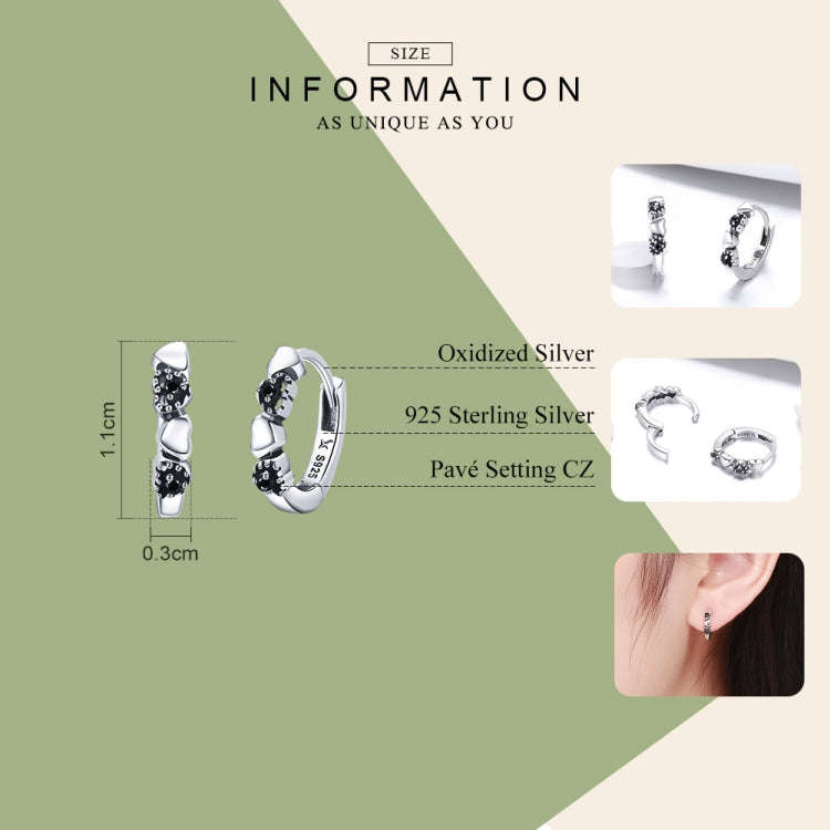 S925 Sterling Silver Earrings Heart-shaped Inlaid Zircon Earrings