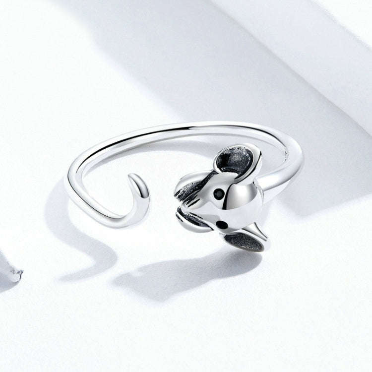 S925 Sterling Silver Open Ring New Year Zodiac Rat Ring