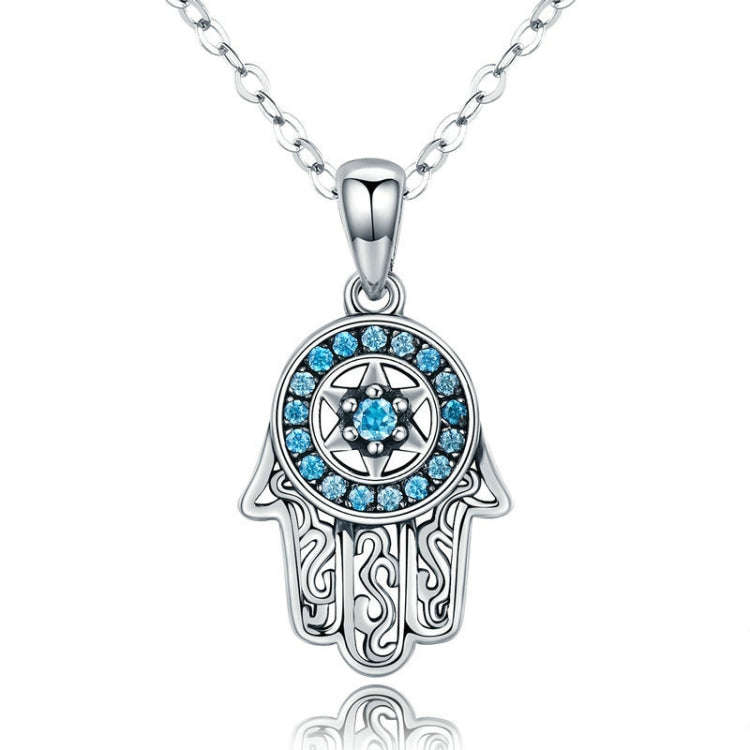 Fatima Guardian S925 Sterling Silver Necklace Female Zircon Necklace(Silver)