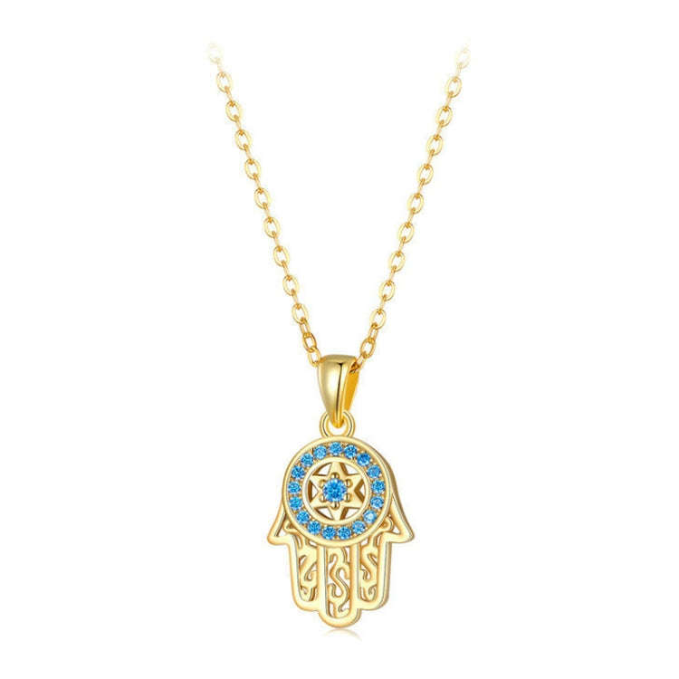 Fatima Guardian S925 Sterling Silver Necklace Female Zircon Necklace (Gold)