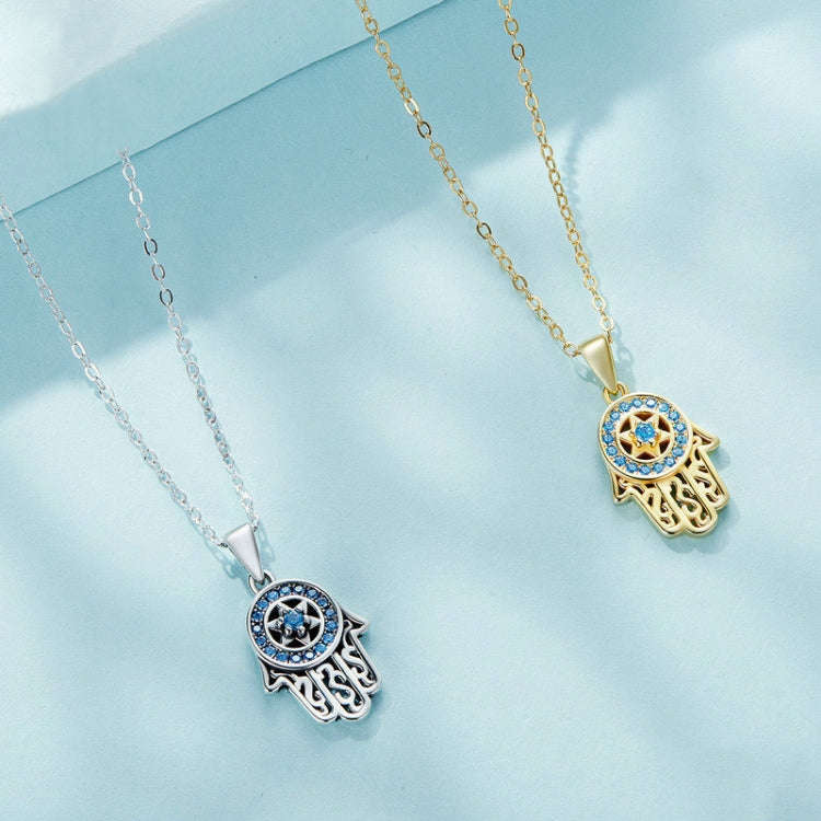 Fatima Guardian S925 Sterling Silver Necklace Female Zircon Necklace (Gold)