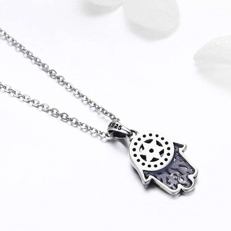 Fatima Guardian S925 Sterling Silver Necklace Female Zircon Necklace (Gold)