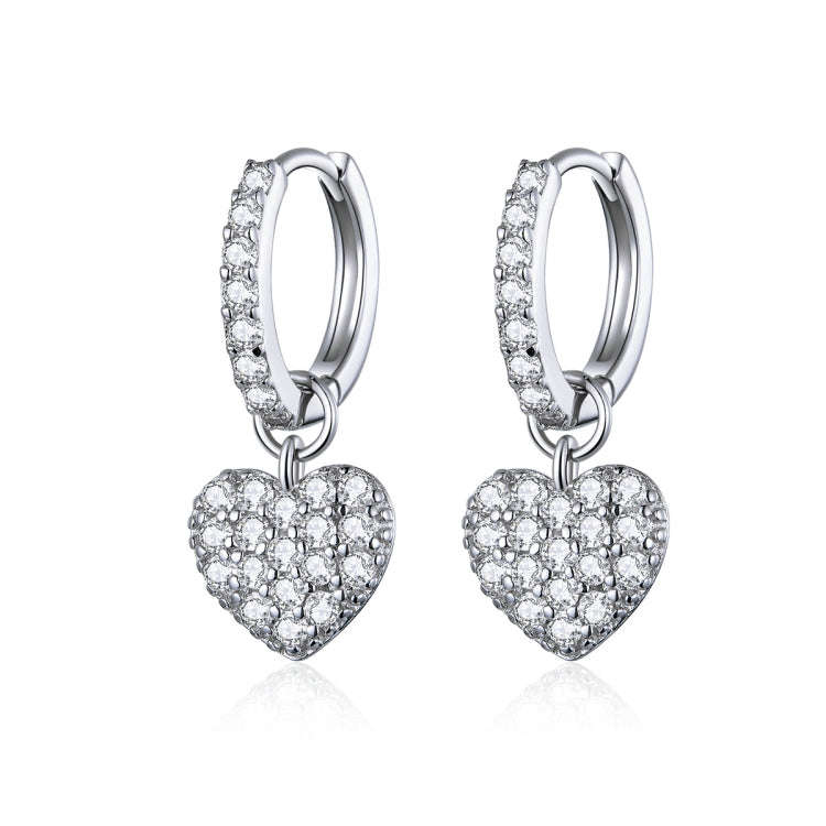 Heart-shaped Earrings Zircon Earrings Sterling Silver S925 Stud Earrings