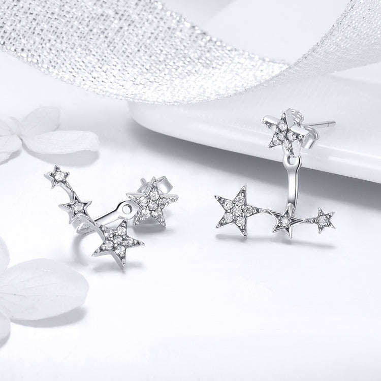 S925 Sterling Silver Star Earrings Simple Silver Earrings