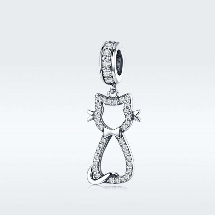 S925 Sterling Silver Pendant Diy Bracelet Accessories Zircon Cat Pendant Jewelry