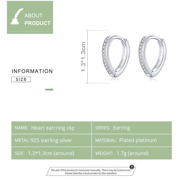 Sterling Silver Heart-shaped Earrings S925 Earrings Simple Earrings Girls Silver Earrings