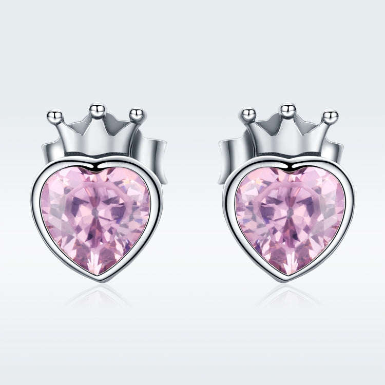 Heart-shaped S925 Sterling Silver Earrings with Gemstones