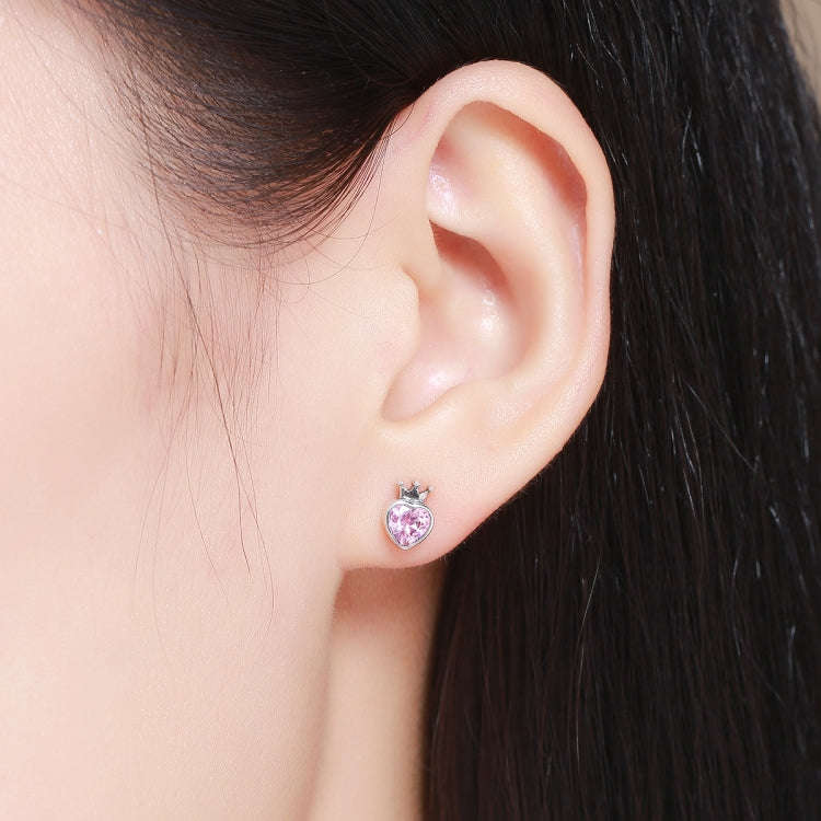 Heart-shaped S925 Sterling Silver Earrings with Gemstones