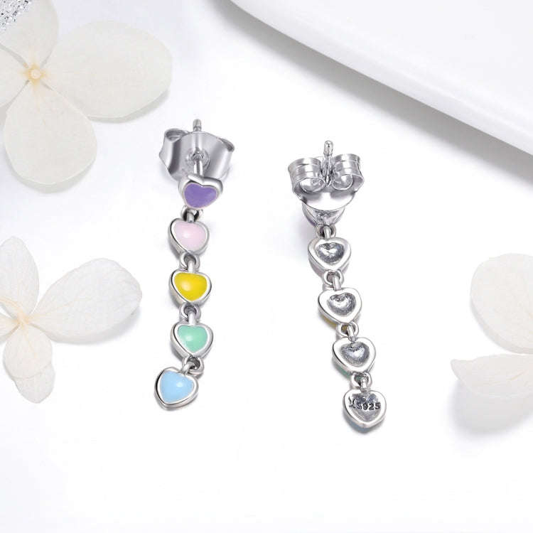 S925 Sterling Silver Heart-shaped Earrings Simple Dripping Female Earrings