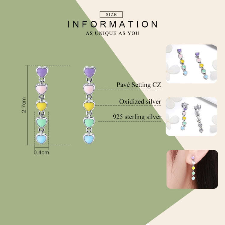 S925 Sterling Silver Heart-shaped Earrings Simple Dripping Female Earrings