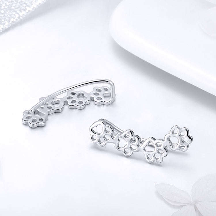 Pet Dog Paw Print S925 Sterling Silver Ladies Earrings