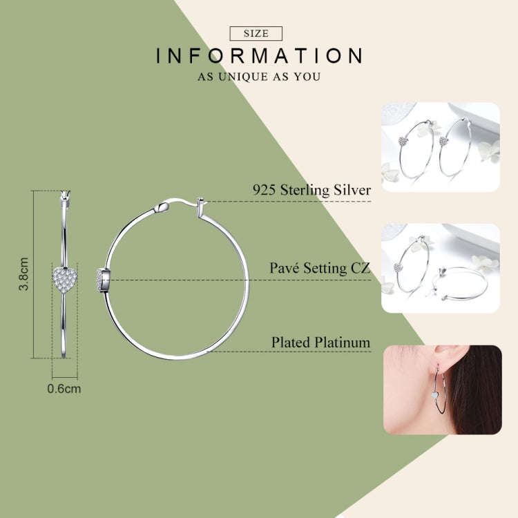 S925 Sterling Silver Earrings Heart-shaped Earrings Inlaid Zircon Earrings
