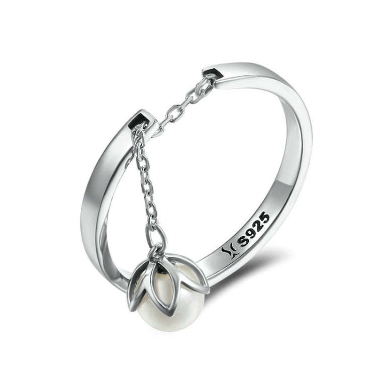 S925 Sterling Silver Ring Open Shell Beads Ladies Ring