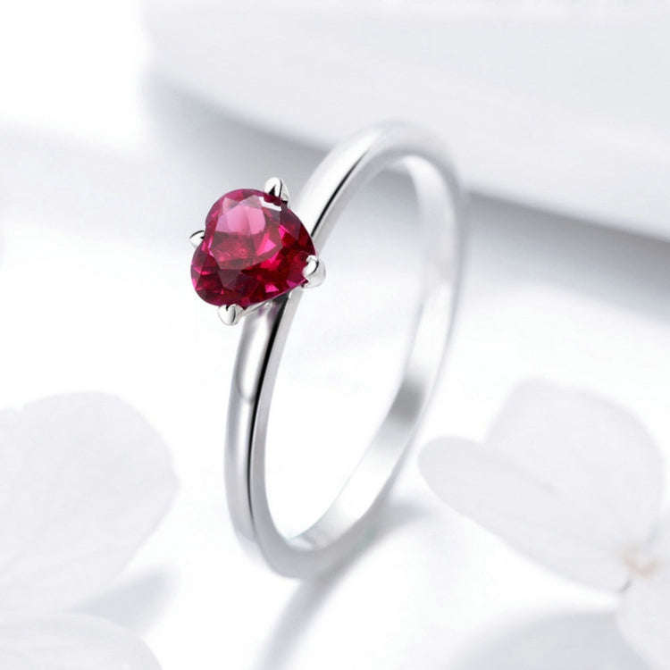 S925 Sterling Silver Ring Heartbeat Fashion Ring, Size:6