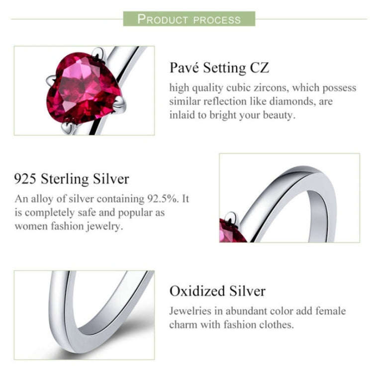 S925 Sterling Silver Ring Heartbeat Fashion Ring, Size:8