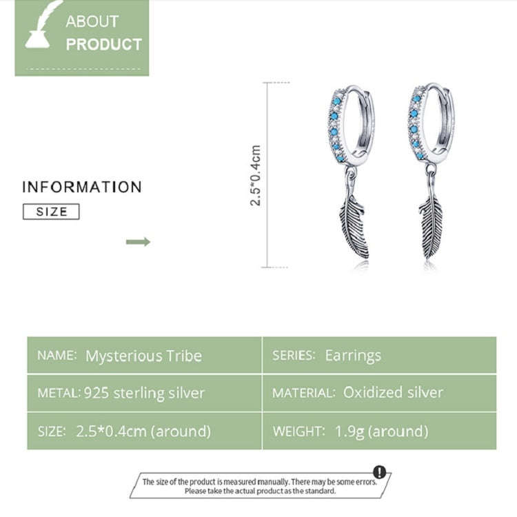 S925 Sterling Silver Feather Earrings