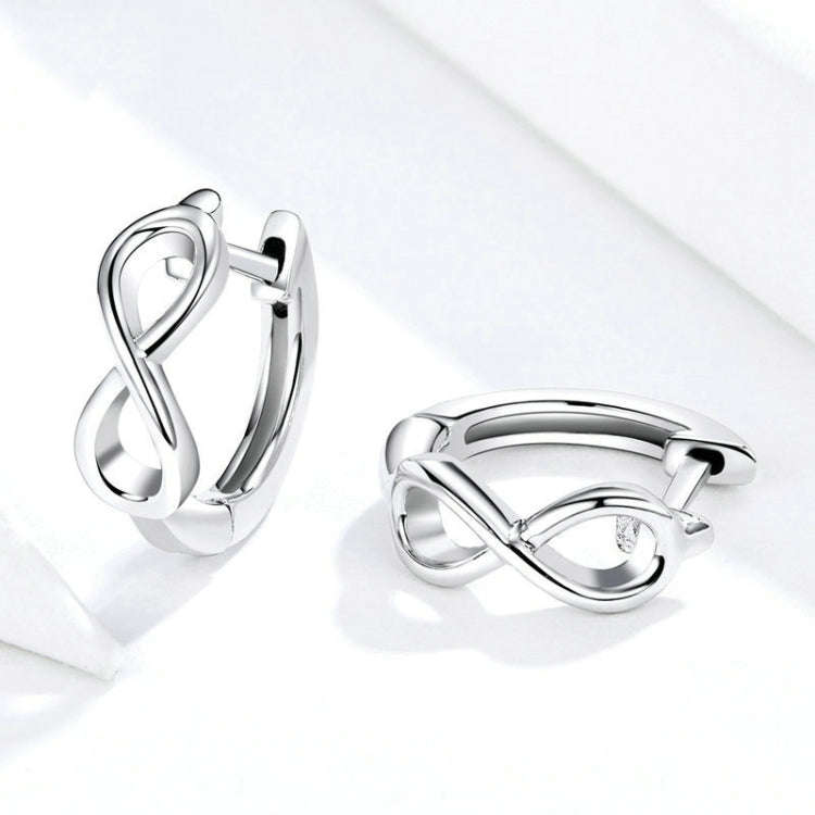 Infinite Love Platinum Plated Earrings S925 Sterling Silver Stud Earrings