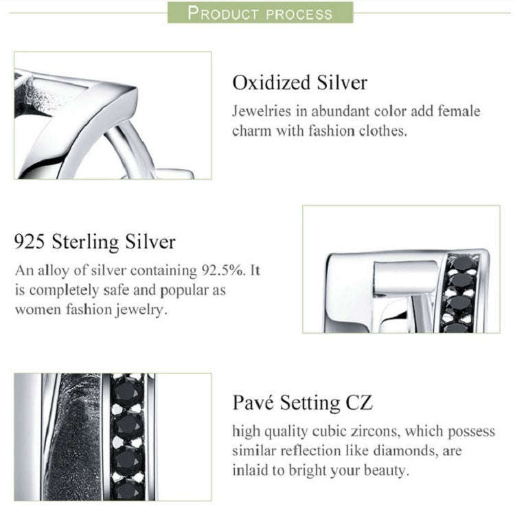 Simple Love S925 Sterling Silver Inlaid Zircon Women Earrings