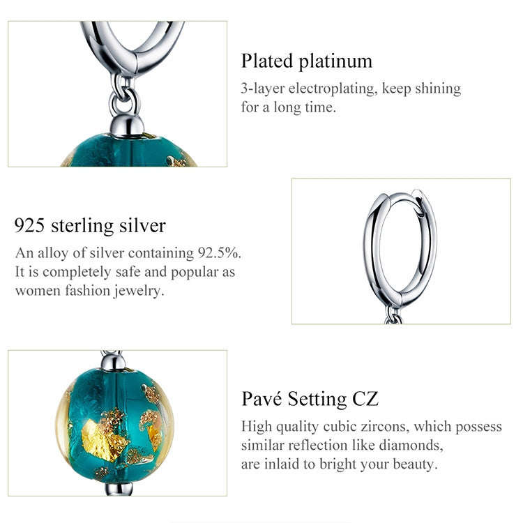 Dream Glazed Earrings S925 Sterling Silver Glazed Silver Earrings