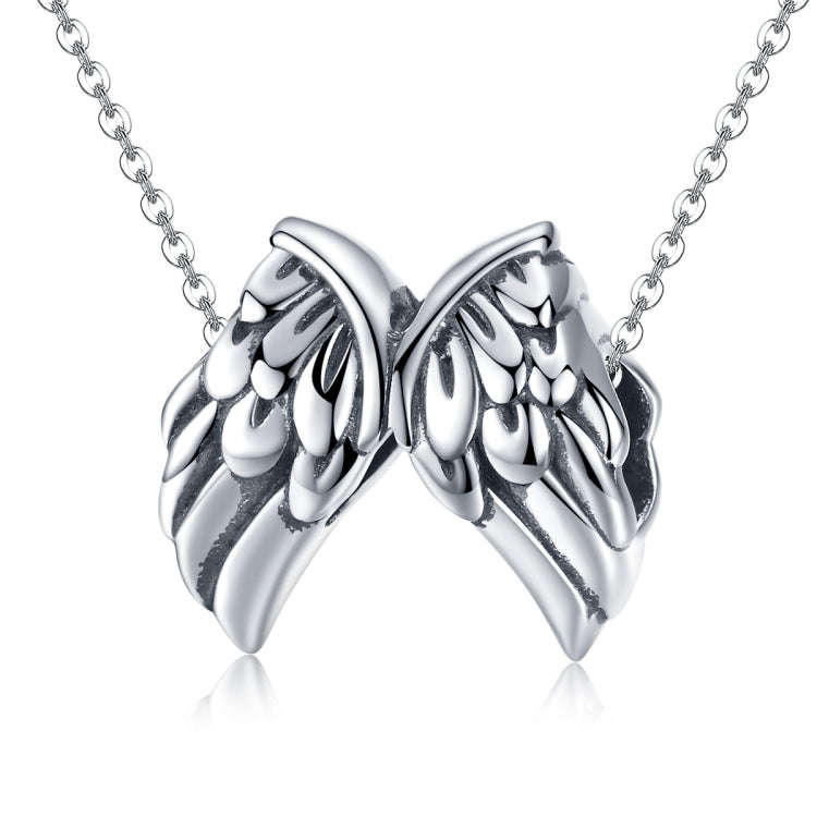 S925 Sterling Silver Angel Wings Loose Beads DIY Beaded Bracelet, Style:Bead+Chain
