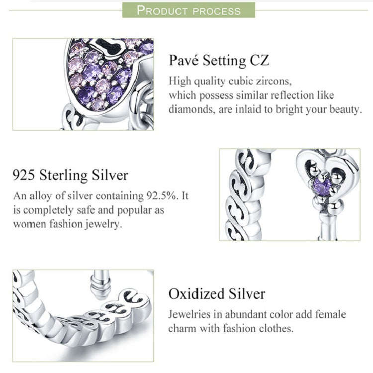 Promise S925 Sterling Silver Ladies Ring Heart Lock Open Ring