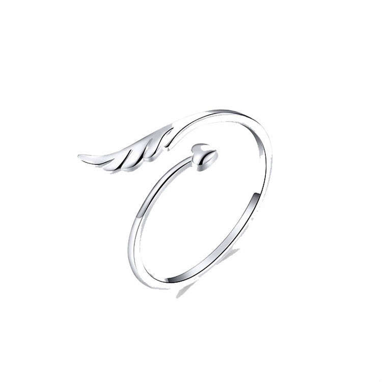 S925 Sterling Silver Angel Wings Open Ring  Open Ring