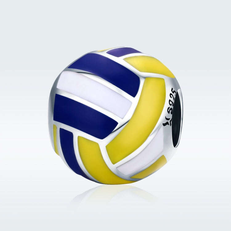 S925 Sterling Silver Drop Oil Personality Beach Volleyball Beaded DIY Bracelet Accessory