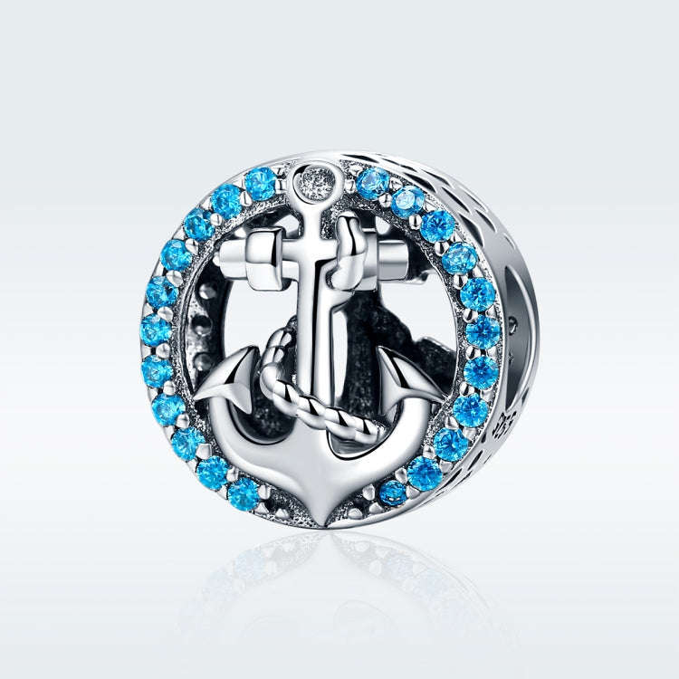 S925 Sterling Silver Ocean Journey Inlaid Blue Crystal Accessories Beaded DIY Bracelet Accessories