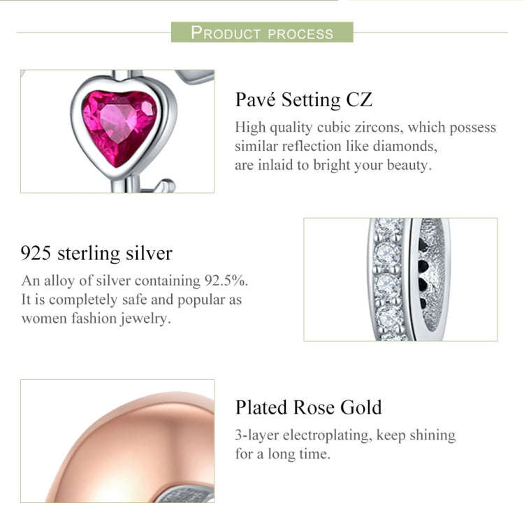 S925 Sterling Silver Heart-shaped Openable Key Necklace Charm DIY Bracelet Accessories