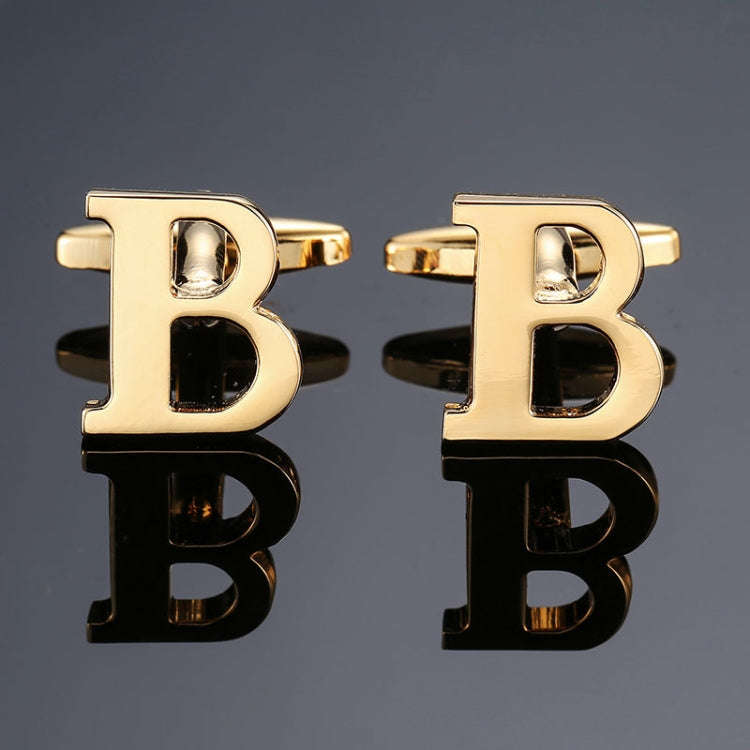 1 pair gold letters A-Z name Cufflinks men French shirt Cufflinks(N)