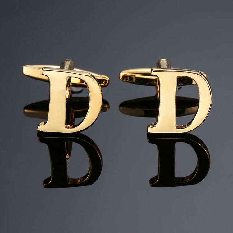 1 pair gold letters A-Z name Cufflinks men French shirt Cufflinks(N)