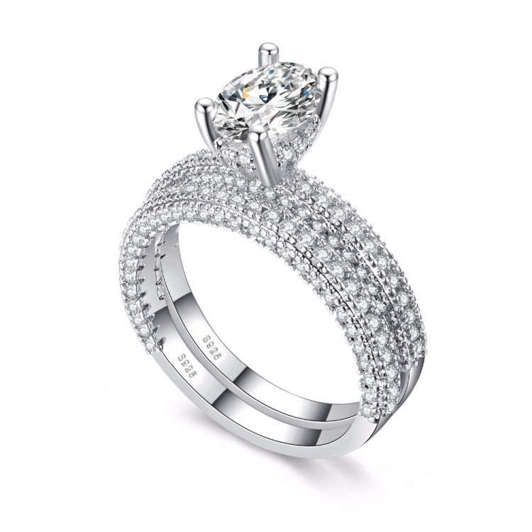 Double Row For Women Fashion Cubic Zirconia Wedding Engagement ring, Ring Size:8(Rose Gold Deputy...