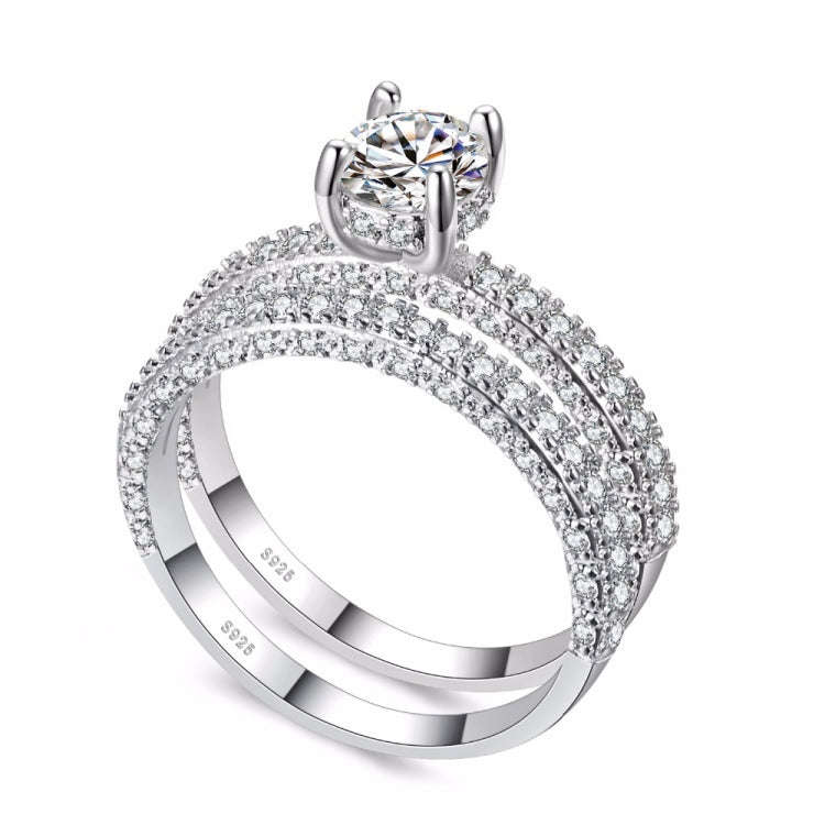 Double Row For Women Fashion Cubic Zirconia Wedding Engagement ring, Ring Size:8(Rose Gold Deputy...