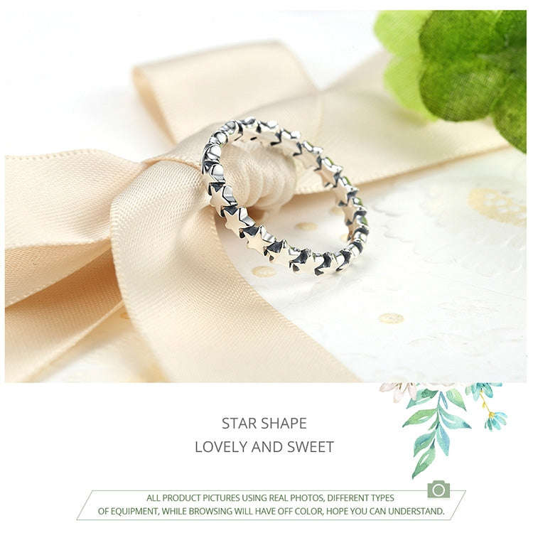 Star Shape Women 925 Sterling Silver Jewelry, Ring Size:6