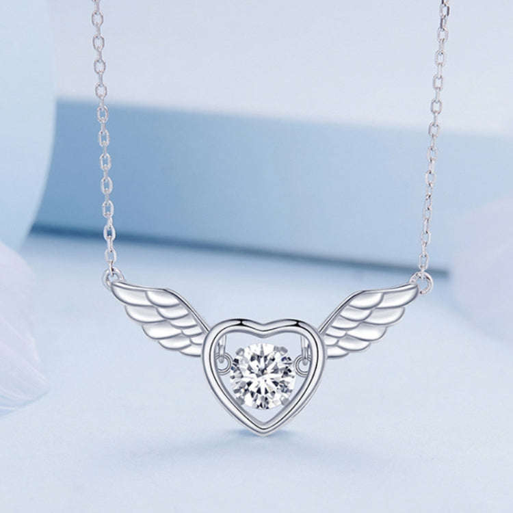 BSN287 Sterling Silver S925 Vibrant Wings  Zircon Necklace