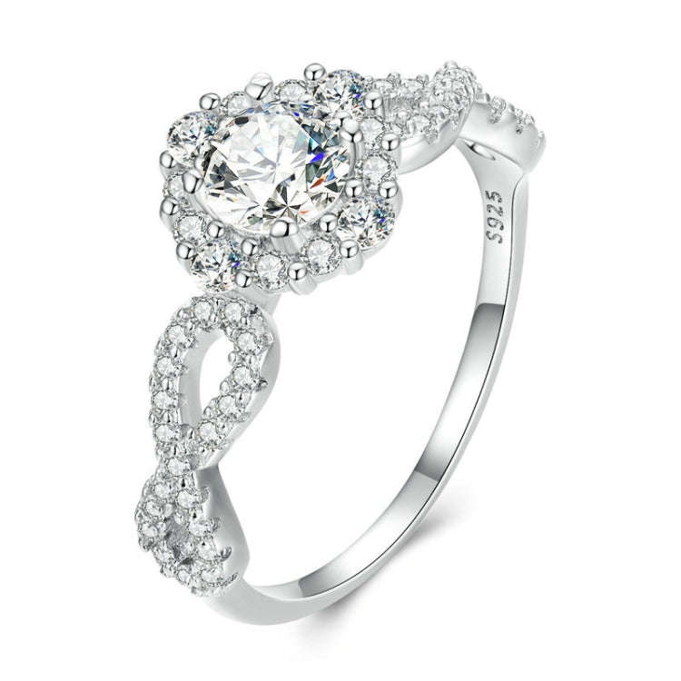 BSR352 Sterling Silver S925  Zirconia Infinity Symbol Ring(No.7)