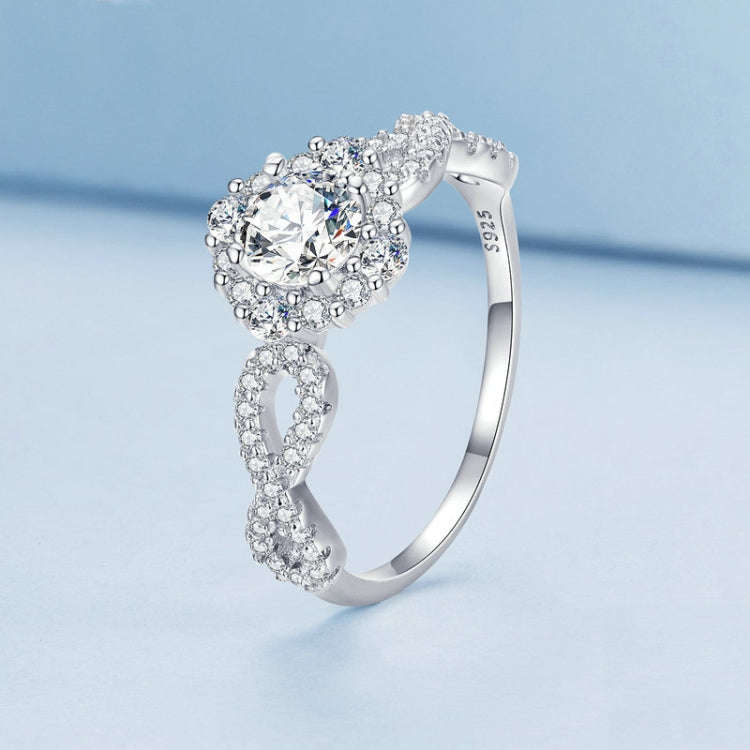 BSR352 Sterling Silver S925  Zirconia Infinity Symbol Ring(No.6)
