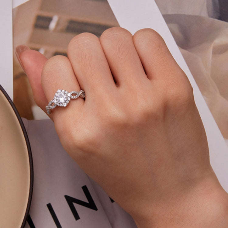 BSR352 Sterling Silver S925  Zirconia Infinity Symbol Ring(No.6)