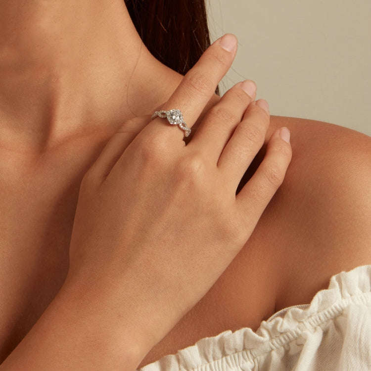 BSR352 Sterling Silver S925  Zirconia Infinity Symbol Ring(No.6)