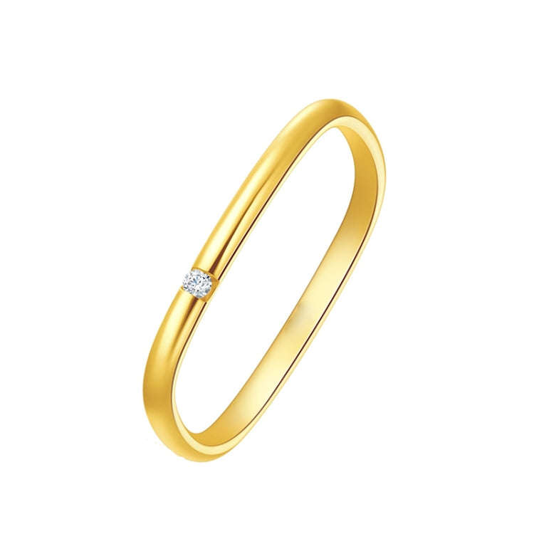 925 Sterling Silver Small Square Plain Ring, Size: No. 14 (US No. 7)(K Yellow)