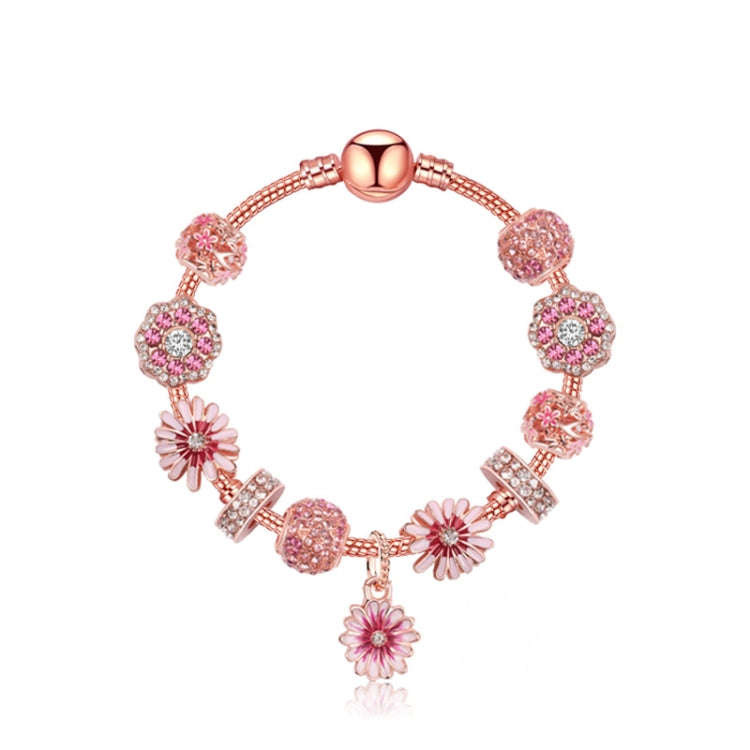SL122 Women Rose Gold Beaded Accessory Bracelet, Size: 19cm