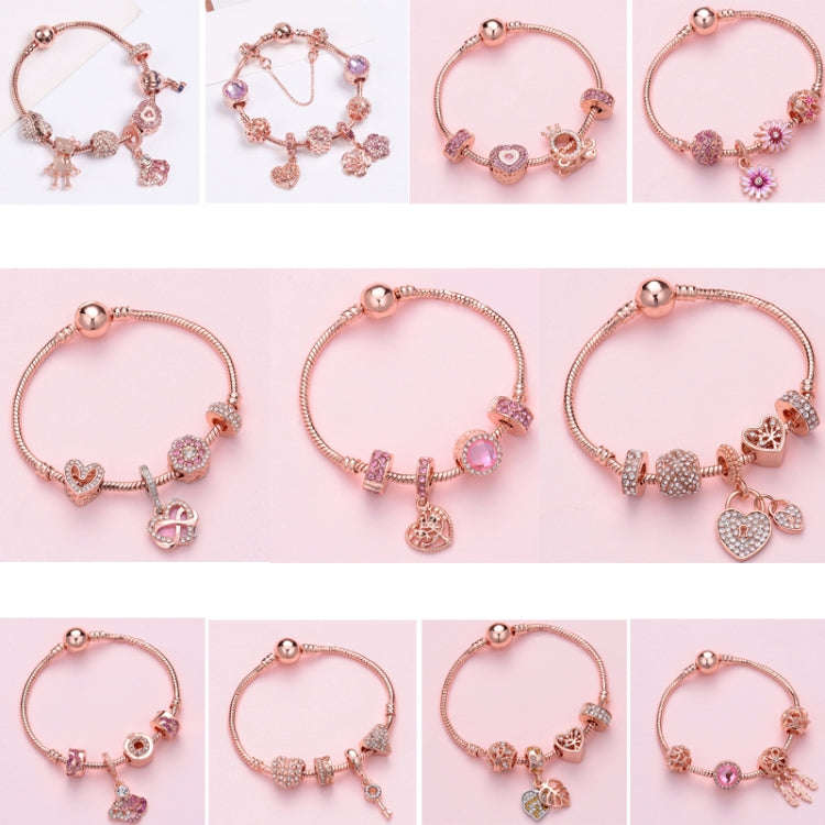 SL132 20cm Women Rose Gold Beaded Bracelet