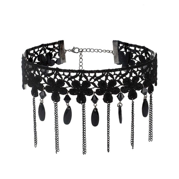 Fringe Lace Gothic Lolita Vintage Necklace,Style: 1556