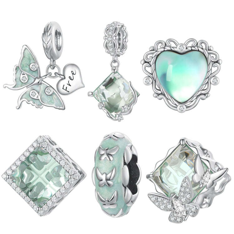 DIY Bracelet Beading Accessories Fresh Natural S925 Silver Pendant, Style: Butterfly BSC650
