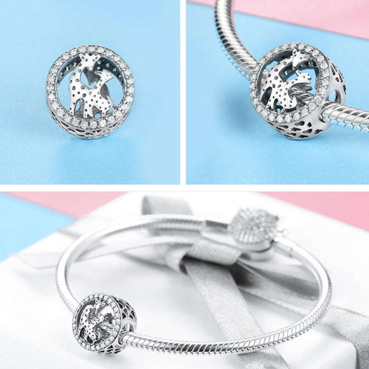 SCC997 925 Silver Beads Giraffe DIY Zircon Bracelet Accessories