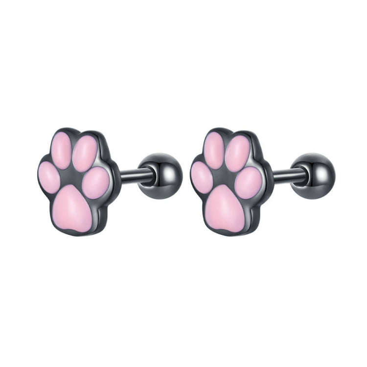 SCE1516 Cat Ears Claws Earrings 925 Silver Plated Black Gold Earrings